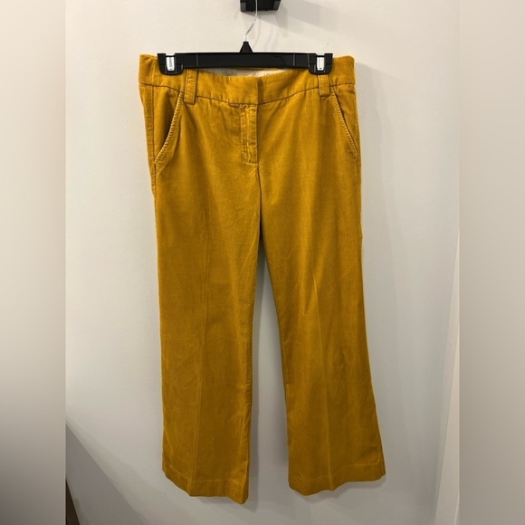 J. Crew Pants - J Crew Retro Mid Rise City Fit Corduroy Pants Trousers Gold Flare Mustard size 2